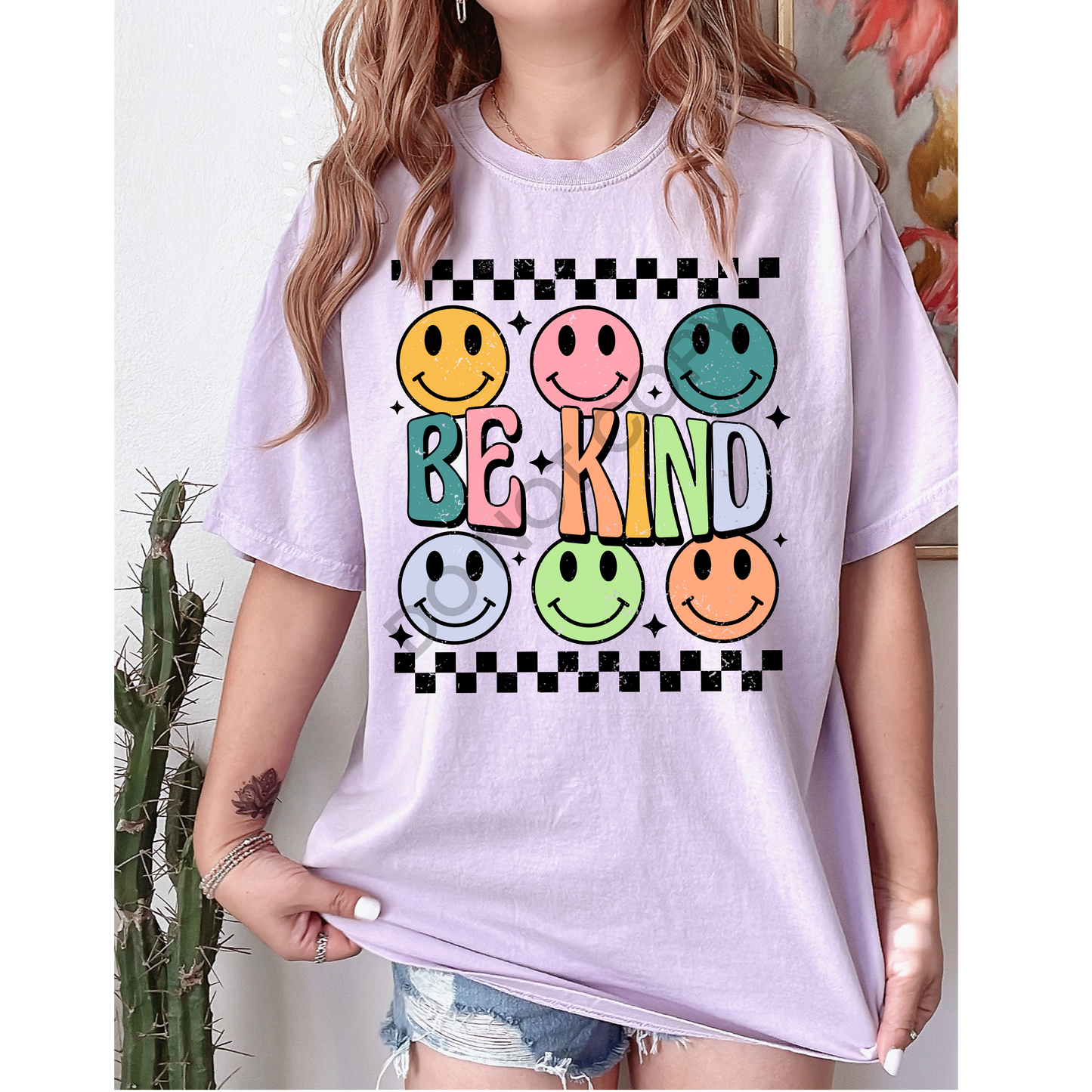 Be Kind Checkered Adult Tee