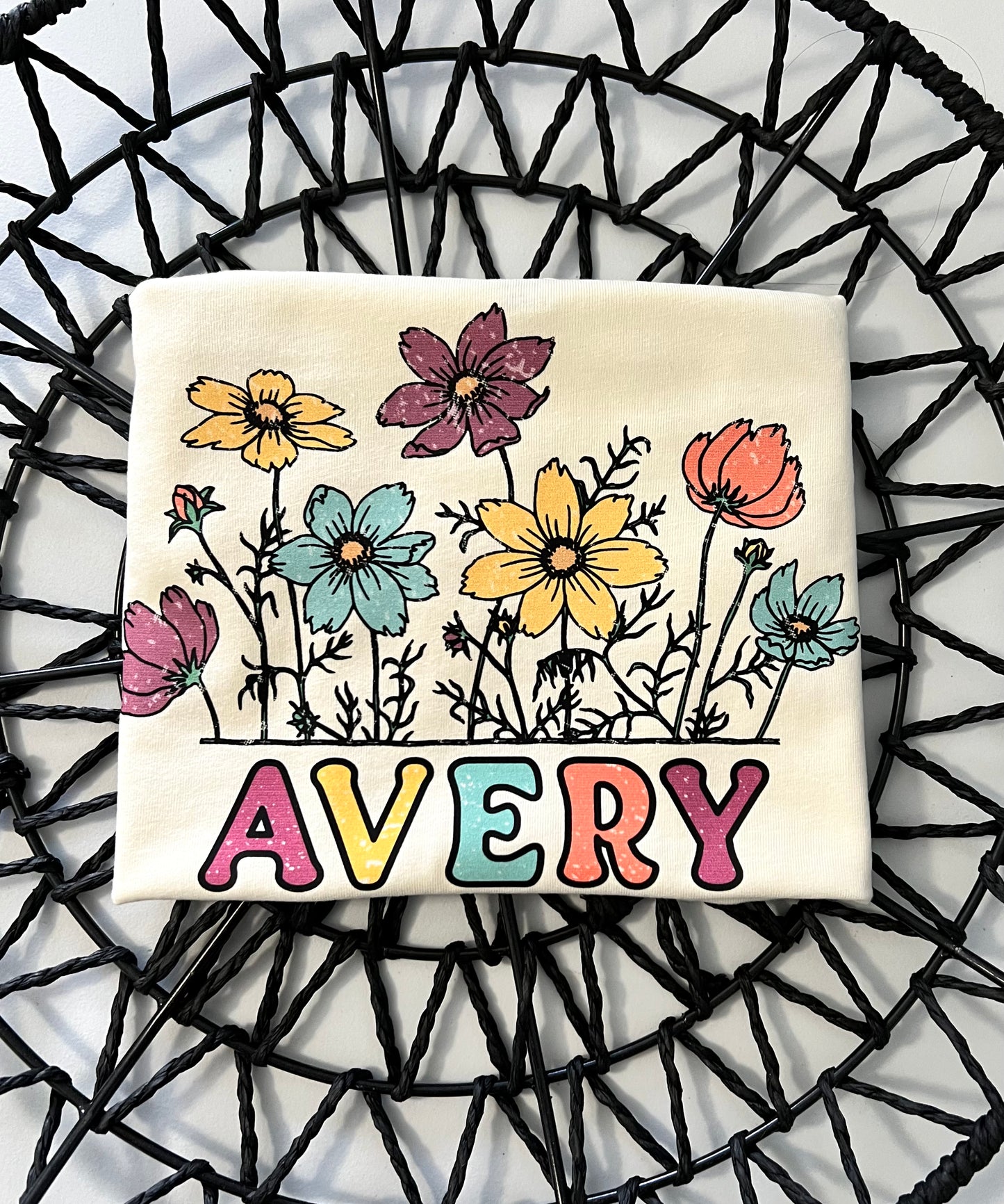 Vintage Floral Tee-Kid's Custom