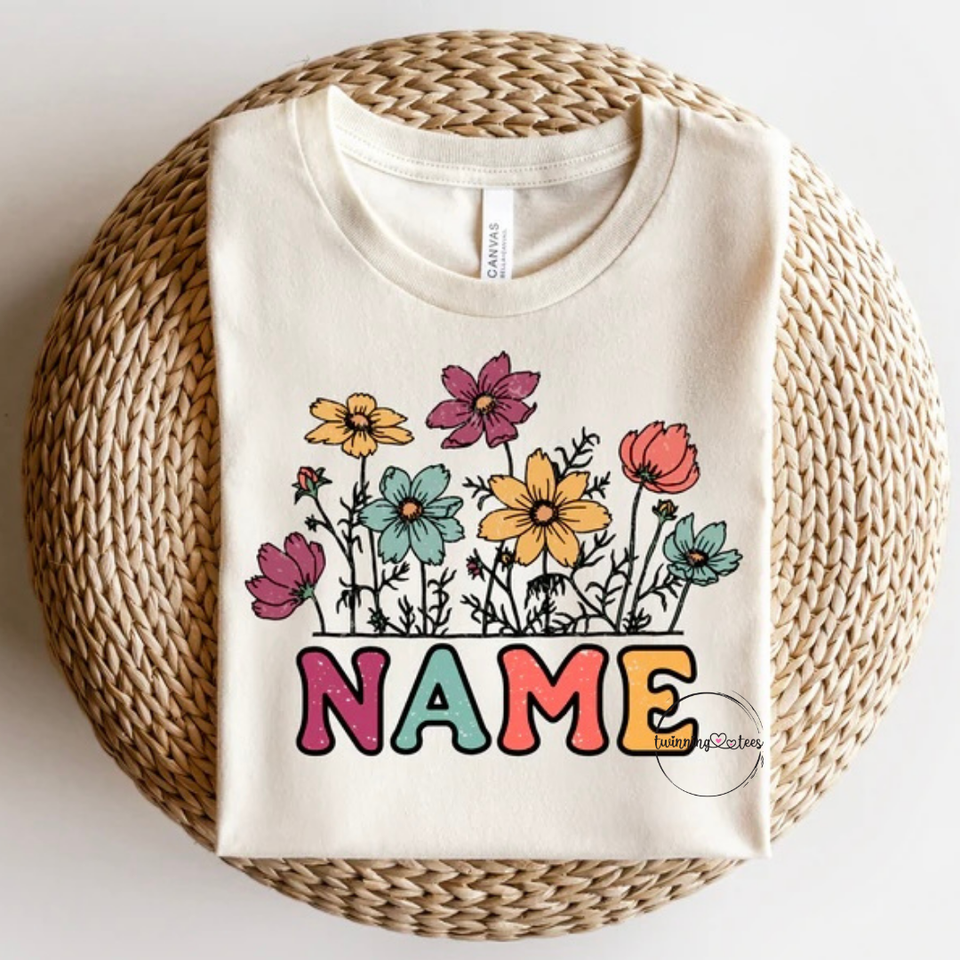 Vintage Floral Tee-Kid's Custom