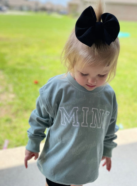 Mini Embroidered Corded Crew