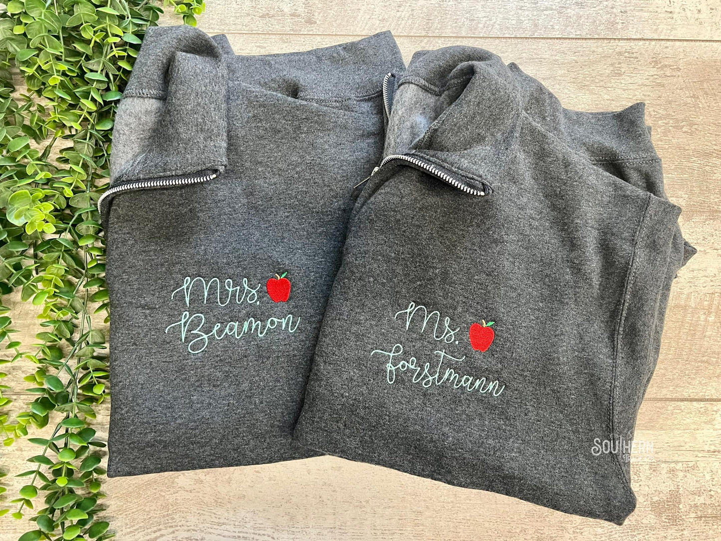Custom Teacher with Apple Quarter Zip