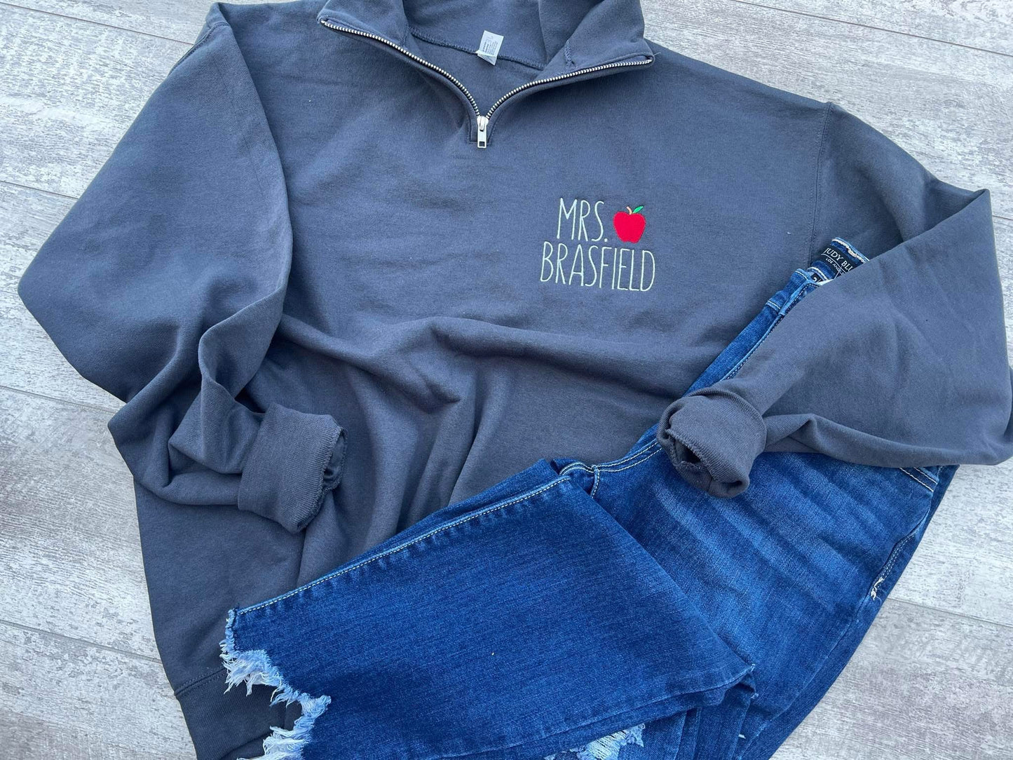 Custom Teacher with Apple Quarter Zip