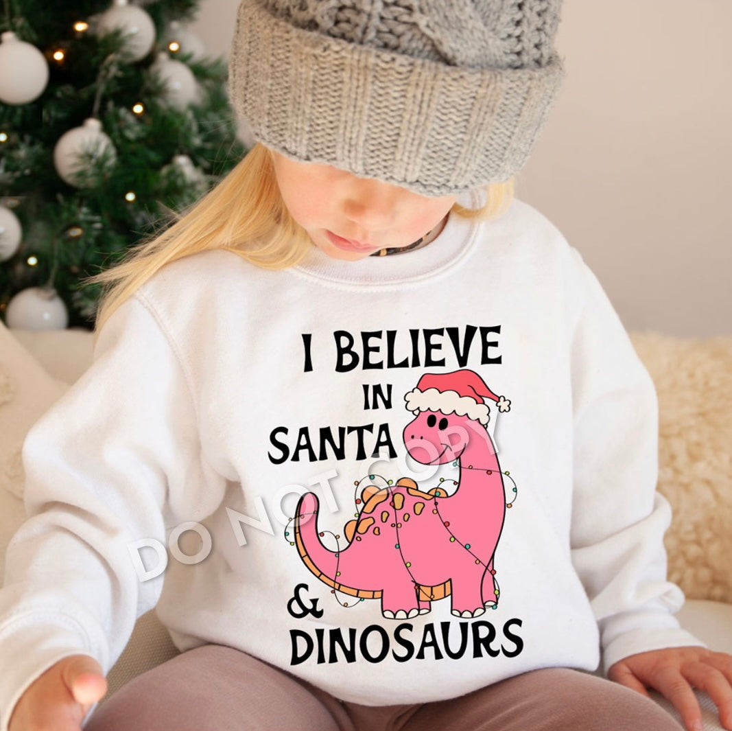 Santa & Dinosaurs Kid's Tee