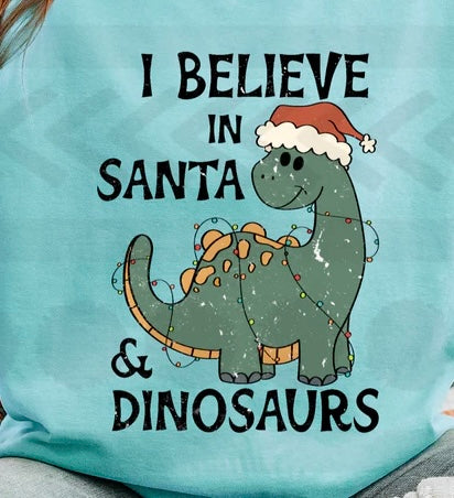 Santa & Dinosaurs Kid's Tee