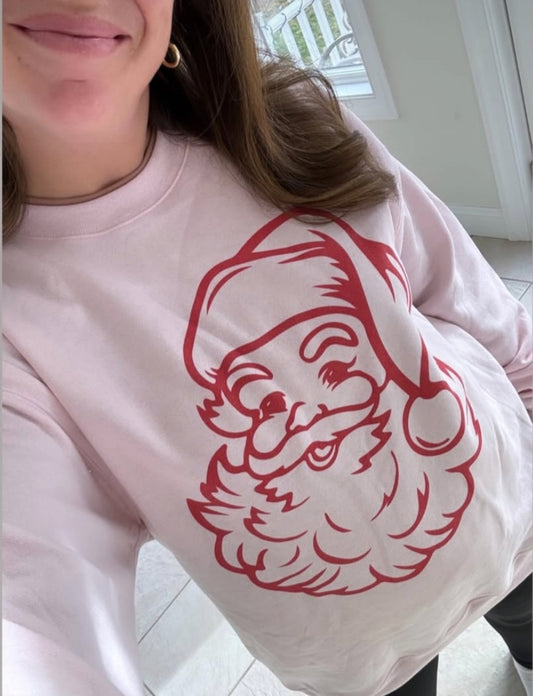 Pink Vintage Santa Crewneck