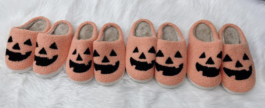 Pumpkin Face Slippers