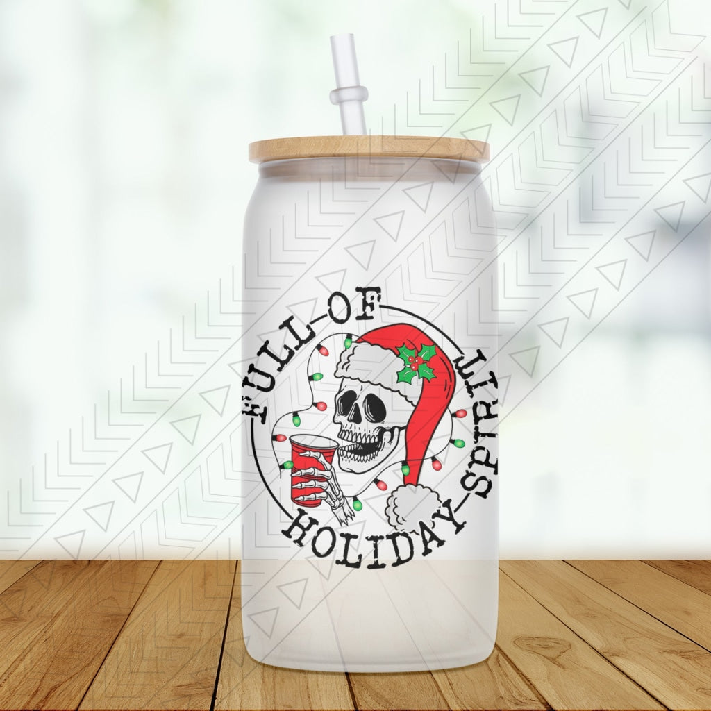 Holiday Spirit Glass Can