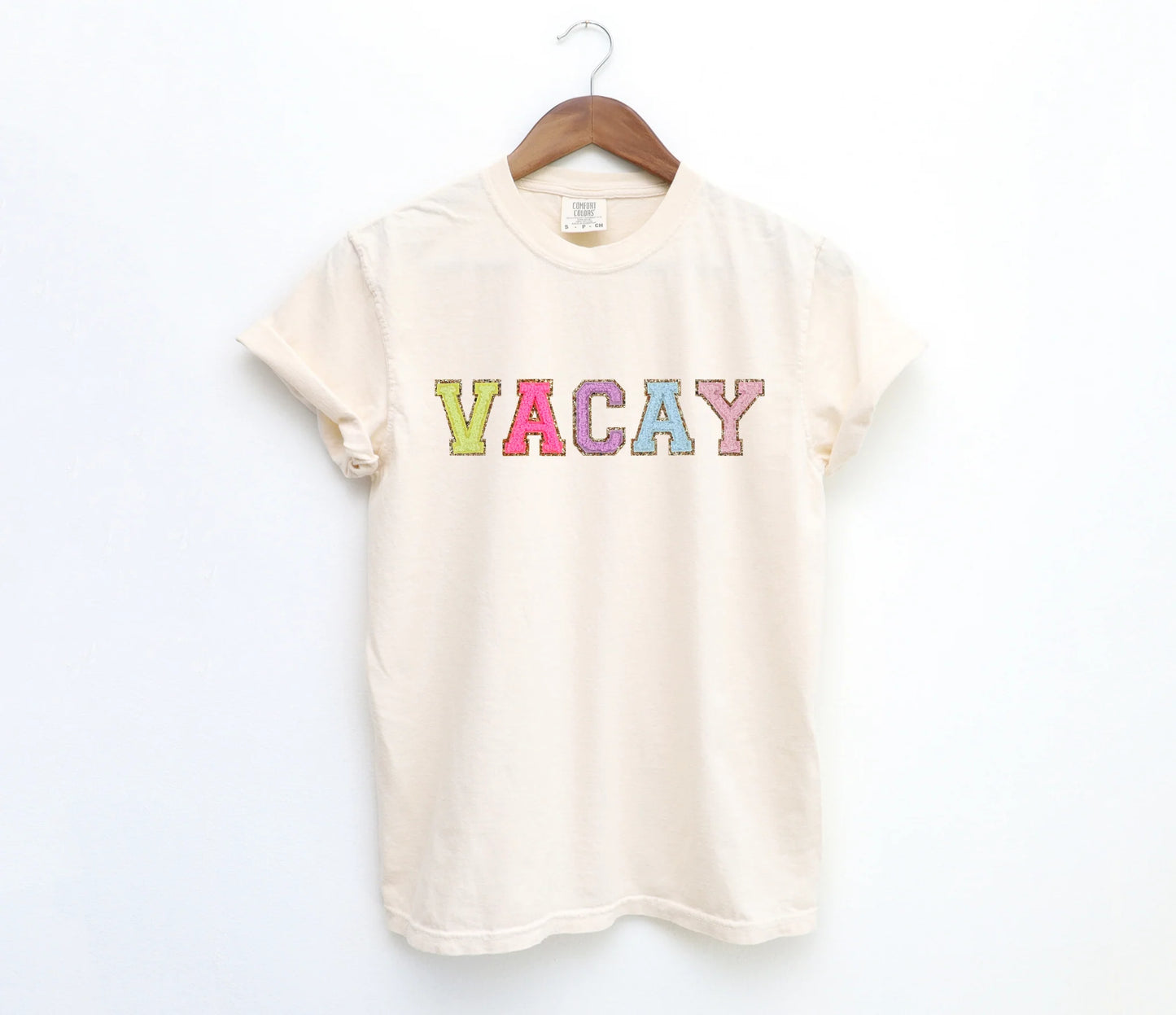 Vacay Mode Faux Chenille Patch Tee