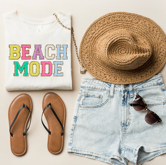 Beach Mode Faux Chenille Patch Tee