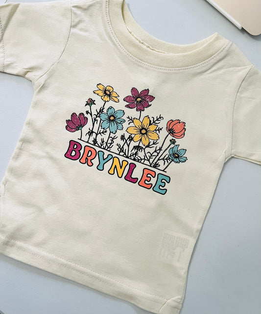 Vintage Floral Tee-Kid's Custom