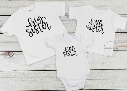 Big/Little Sister Cursive Kid's Tee